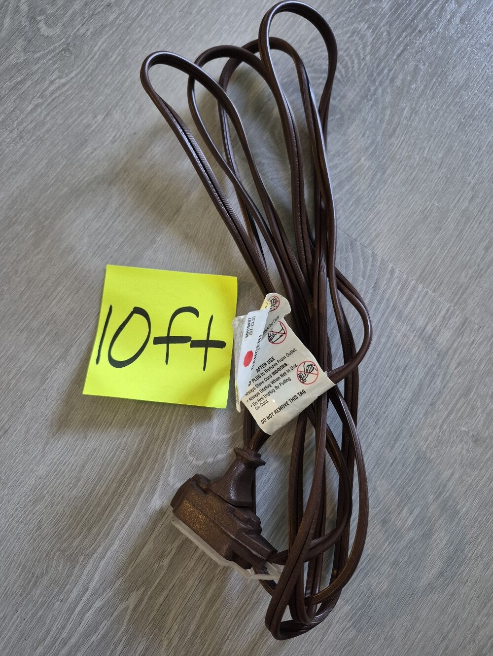 Brown extension cord 10 ft